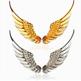天使之翼3D立体贴老鹰翅膀纯金属汽车尾标贴车标改装个性贴装饰贴