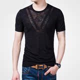 2016夏季男士半袖潮流短袖新款时尚衣服个性韩版男装针织衫体恤潮