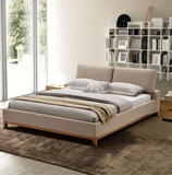简约现代北欧宜家1.51.8米双人可拆洗软体床榻榻米实木布艺床婚床
