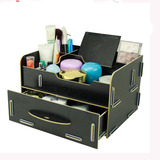 抽屉式木质桌面化妆用品收纳盒 办公桌简单加厚小物件饰品整理盒