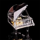 正品LED炫彩亚克力水晶质感18音迷你钢琴音乐盒八音盒多曲可选