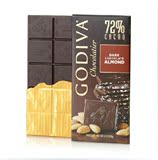 现货美国比利时Godiva高迪瓦/歌帝梵 72% 杏仁黑巧克力 排块100g