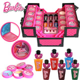 芭比儿童化妆品彩妆盒迪士尼公主表演女孩化妆品手提箱玩具礼品物