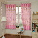 中式儿童房凯蒂猫短款窗帘成品 可爱公主粉卧室飘窗遮光kt猫半帘