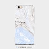简约北欧灰蓝色油画苹果6s手机壳 iPhone6 plus磨砂硬壳情侣款