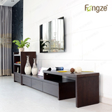 Fengze实木家具简约现代可伸缩电视柜组合视听地柜厅柜 FZ-ES303P