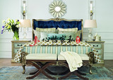 美式法式乡村实木雕花1.5米双人床简欧新古典布艺软包拉扣婚床