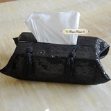 欧式现代超奢华高品质外贸纯黑亮珠光片桌旗茶具餐桌样板间装饰