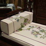 新中式高档棉麻刺绣古典罗汉床红实木沙发坐垫圈椅加厚海绵座定制