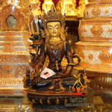 佛教用品 1尺33cm正宗尼泊尔纯铜青铜鎏金密宗佛像男相地藏王菩萨