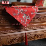 定做中式古典红木家具仿古家具绸缎桌旗靠垫等