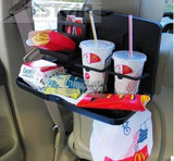 汽车车载餐桌 椅背置物盒 多功能折叠餐盘水杯架 餐台