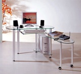 电脑桌子 办公桌简约现代转角台式桌家用书桌钢化玻璃写字台创意