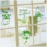 我家的小盆栽 创意绿色植物盆景墙贴玻璃贴厨房贴纸阳台装饰贴花