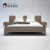 北欧宜家实木床软靠背 简约日式板式榻榻米1.5米1.8米双人床 家具