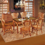 绿欣轩 餐桌餐椅组合 真藤 1.5米长桌 6人餐桌 藤木餐桌3031