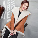 2016新款韩版羊羔毛 仿皮毛一体女装中长款修身外套大衣皮草外套