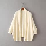 2016秋季新款欧美大牌女装时尚显瘦针织开衫蝙蝠袖毛衣披肩外套