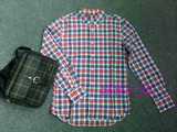 代购男装2015款SH5403专柜正品剪标超值长袖红蓝格纹衬衫