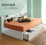 沙发床1米1.21.51.8米双人宜家客厅小户型储物高箱床榻榻米抽屉床