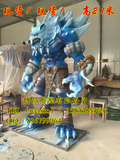 英雄联盟游戏人物狼人雕塑 机器人雕塑 玻璃钢模型大型网吧摆件