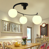 北欧美式乡村田园玻璃LED吸顶灯 儿童书房间温馨卧室灯餐厅灯吊灯