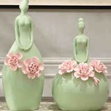 欧式创意陶瓷艺术白色花瓶摆件结婚客厅台面乔迁送礼简约家居饰品