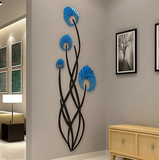 创意简约植物3d水晶亚克力立体墙贴画玄关过道电视背景墙装饰