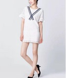 2016夏装新款中长蕾丝针织衫周末160228379-86韩版修身连衣裙女