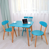 北欧宜家休闲咖啡洽谈桌现代简约创意实木地中海小户型餐桌椅组合