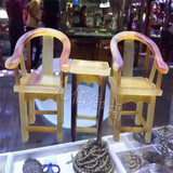 九仙御福 羊角木雕工艺品 明清微型古典家具模型圈椅太师椅 特价