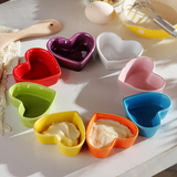 彩色心形慕斯瓷杯 耐高温陶瓷烤碗咖啡果冻蛋奶酥甜品 烘焙模具