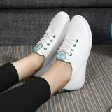 2016夏季小白鞋女系带韩版平底女鞋运动鞋镂空透气休闲鞋单鞋女潮