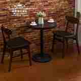 实木咖啡厅餐桌椅组合 批发奶茶店甜品店餐饮店桌椅酒吧茶西餐厅