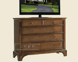 外贸原单美式家具 实木斗柜 美式乡村风格电视柜 法式复古储物柜