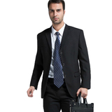 男士伴郎修身正装特价深蓝色韩版西服套装黑色职业西装办公室男装