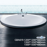 观博GBA619/1.2~1.35~1.5~1.8米嵌入式亚克力浴缸 圆形双人浴缸