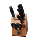 WMF 厨房刀具5件套装+ 实木刀座 钼钒钢刀 多用剪刀 彩盒正品包邮