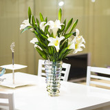 现代螺纹水晶玻璃花瓶 时尚炫彩色台面餐桌花瓶花器 新品包邮