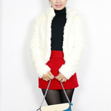 2015冬季新款韩版时尚女装立领长袖短款仿兔毛假皮草外套特价清仓