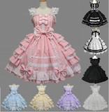 公主的裁缝cosplay/lolita洋装宫廷风雪纺蕾丝夏装礼服吊带连衣裙