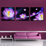 绚烂多彩紫色花卉系列无框画│装饰画客厅卧室三联壁画板画挂画