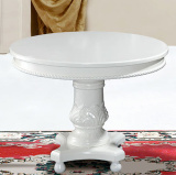 欧式白色圆茶几象牙白雕花直径80CM公分洽谈桌咖啡桌小圆桌子