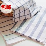 日式蓝白格子条纹餐垫餐巾拍摄背景布盖布纯棉长方形擦碗巾布包邮