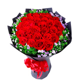 松江鲜花速递包邮33朵情人节苏醒玫瑰红玫瑰花束上海同城鲜花速递