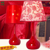 新款红色婚庆铁艺现代台灯温馨卧室/床头/客厅/触摸装饰调光台灯