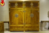 金丝楠木顶箱柜水波纹素面独板实木大衣柜橱中式储物柜红木雕家具