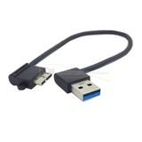 U3-108 USB 3.0 A公弯头对Micro USB弯头移动硬盘盒 左右数据线