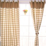 简约温馨拼色处理美式客厅窗帘短帘卧室遮光布料高档大气平面窗帘
