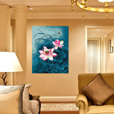 星空雨夜diy数字油画 风景花卉客厅卧室古典手绘装饰画 荷花蜻蜓